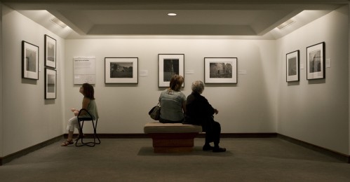 Visitors viewing photographs by Kenro Izu in the exhibition Sacred Places at the Detroit Institute of Arts, 2008, photograph by Eric Wheeler for the DIA